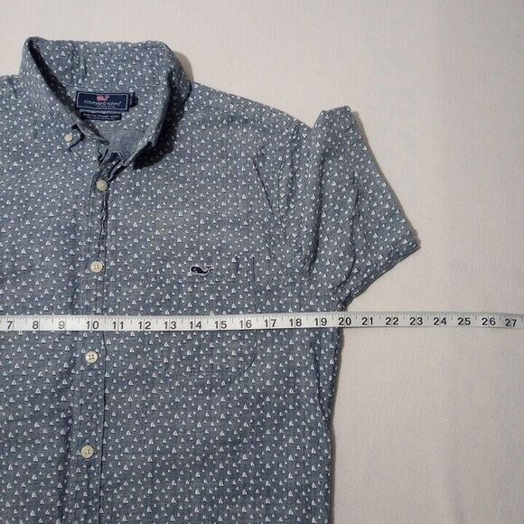 Vineyard Vines Men's Medium Slim Fit‎ Tucker Shirt Gray Button Up Cotton Spandex - Picture 4 of 6